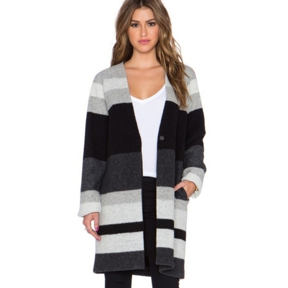 Bailey 44 Wool Blend Striped Coat Size 6 - Picture 1 of 5